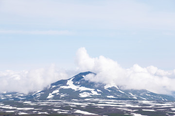 Fototapeta na wymiar Kamchatka Peninsula, Russia. Views from the slopes of Gorely volcano.