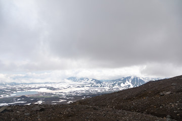 Obraz premium Kamchatka Peninsula, Russia. Views from the slopes of Gorely volcano.