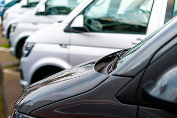 Fototapeta na wymiar row of commercial business cars