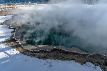 WEST THUMB GEYSER BASIN ON YELLOWSTONE LAKE