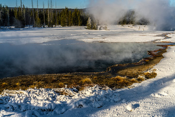 WEST THUMB GEYSER BASIN ON YELLOWSTONE LAKE