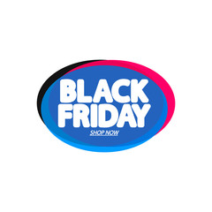 Black Friday Sale tag, bubble banner design template, app icon, vector illustration