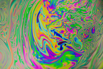 Close up soap bubble background. Psychedelic abstract background