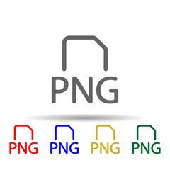Png file multi color style icon. Simple thin line, outline vector of web icons for ui and ux, website or mobile application