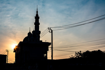 The mosque in the morning , Twilight time