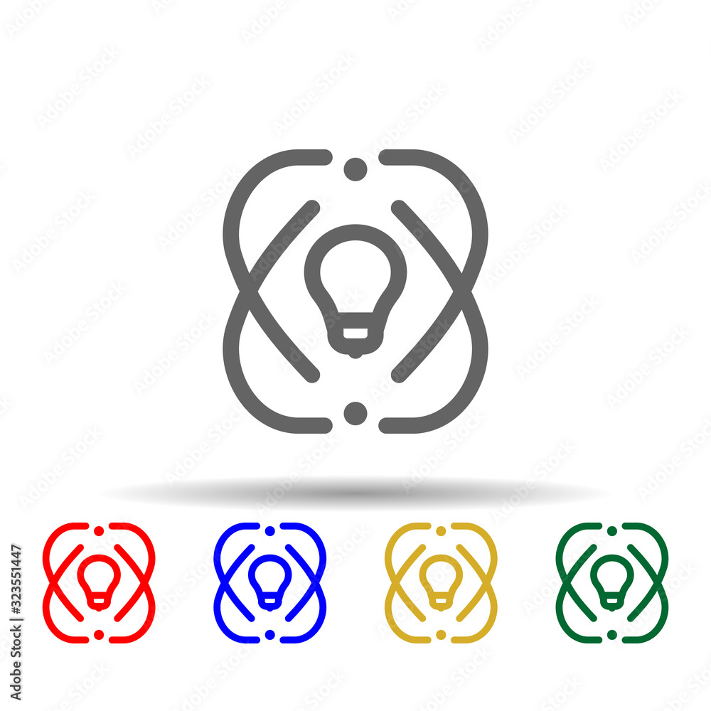Poster lamp idea creative multi color style icon. simple thin line, outline vector of web icons for ui and 
