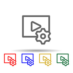 Video edit multi color style icon. Simple thin line, outline vector of web icons for ui and ux, website or mobile application