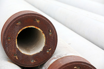 Close-up photos of cement prefabricated pipes