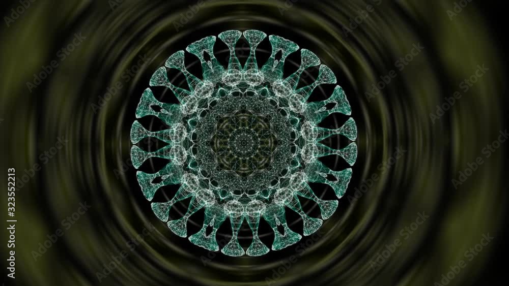 Poster animation of an abstract virus colony spreading in a cellular environment.