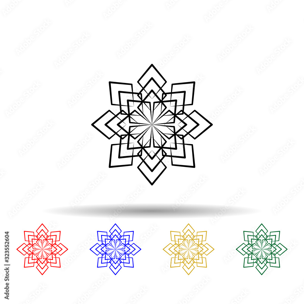 Poster snowflake multi color style icon. simple thin line, outline vector of winter icons for ui and ux, we
