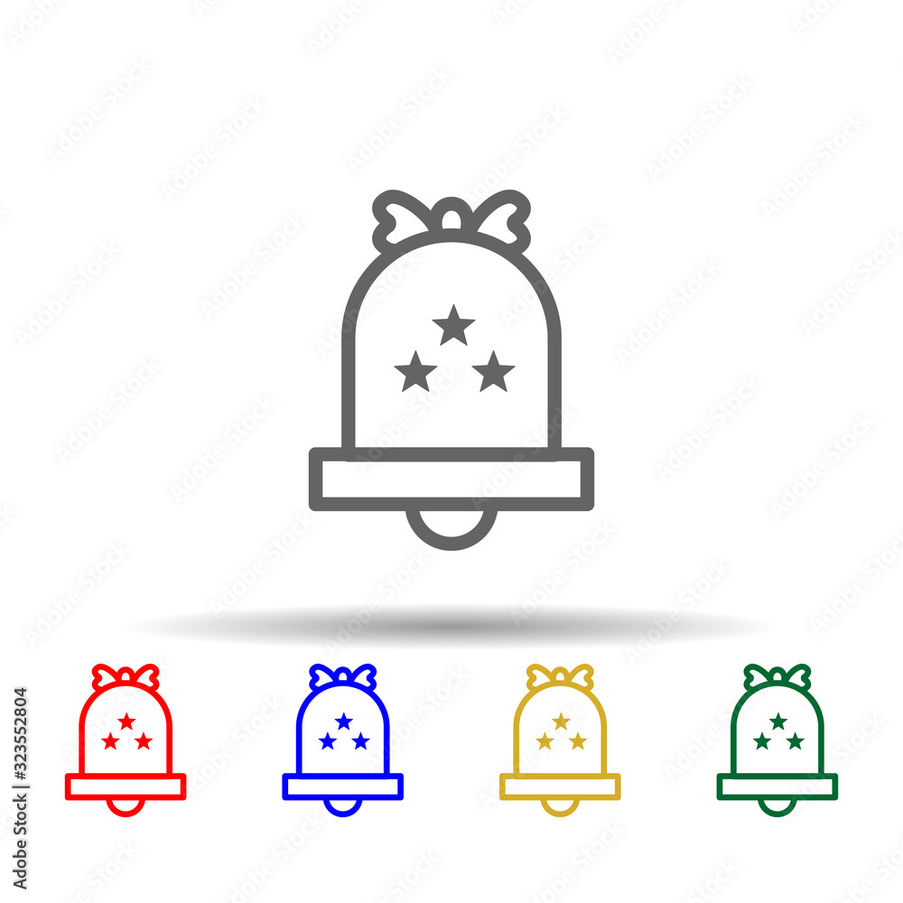 Poster bell, usa multi color style icon. simple thin line, outline vector of 4th of july icons for ui and u