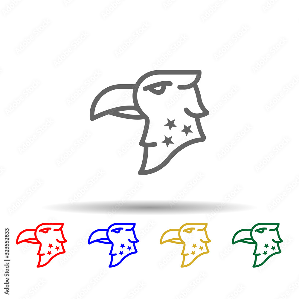 Poster eagle, usa multi color style icon. simple thin line, outline vector of 4th of july icons for ui and 