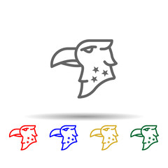 Eagle, usa multi color style icon. Simple thin line, outline vector of 4th of july icons for ui and ux, website or mobile application