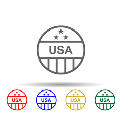 Pin, usa multi color style icon. Simple thin line, outline vector of 4th of july icons for ui and ux, website or mobile application