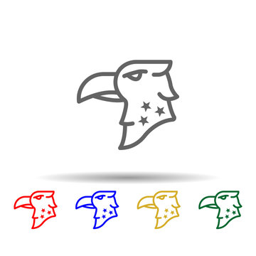Eagle, usa multi color style icon. Simple thin line, outline vector of 4th of july icons for ui and ux, website or mobile application