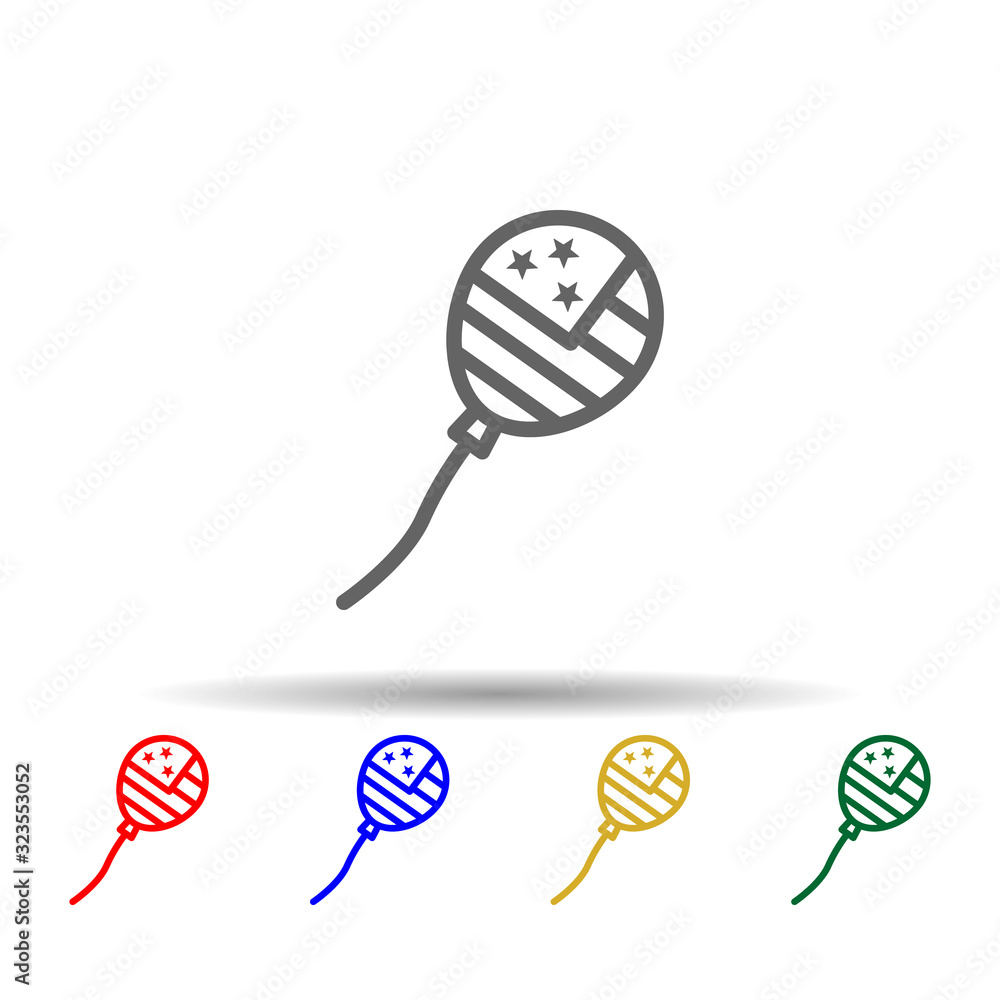 Poster balloons, usa multi color style icon. simple thin line, outline vector of 4th of july icons for ui a