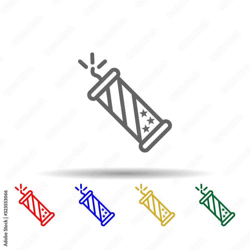 Poster firecracker, usa multi color style icon. simple thin line, outline vector of 4th of july icons for u