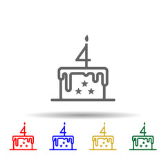 Cake, 4th july multi color style icon. Simple thin line, outline vector of 4th of july icons for ui and ux, website or mobile application