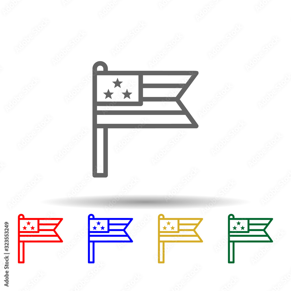 Poster banner, usa multi color style icon. simple thin line, outline vector of 4th of july icons for ui and