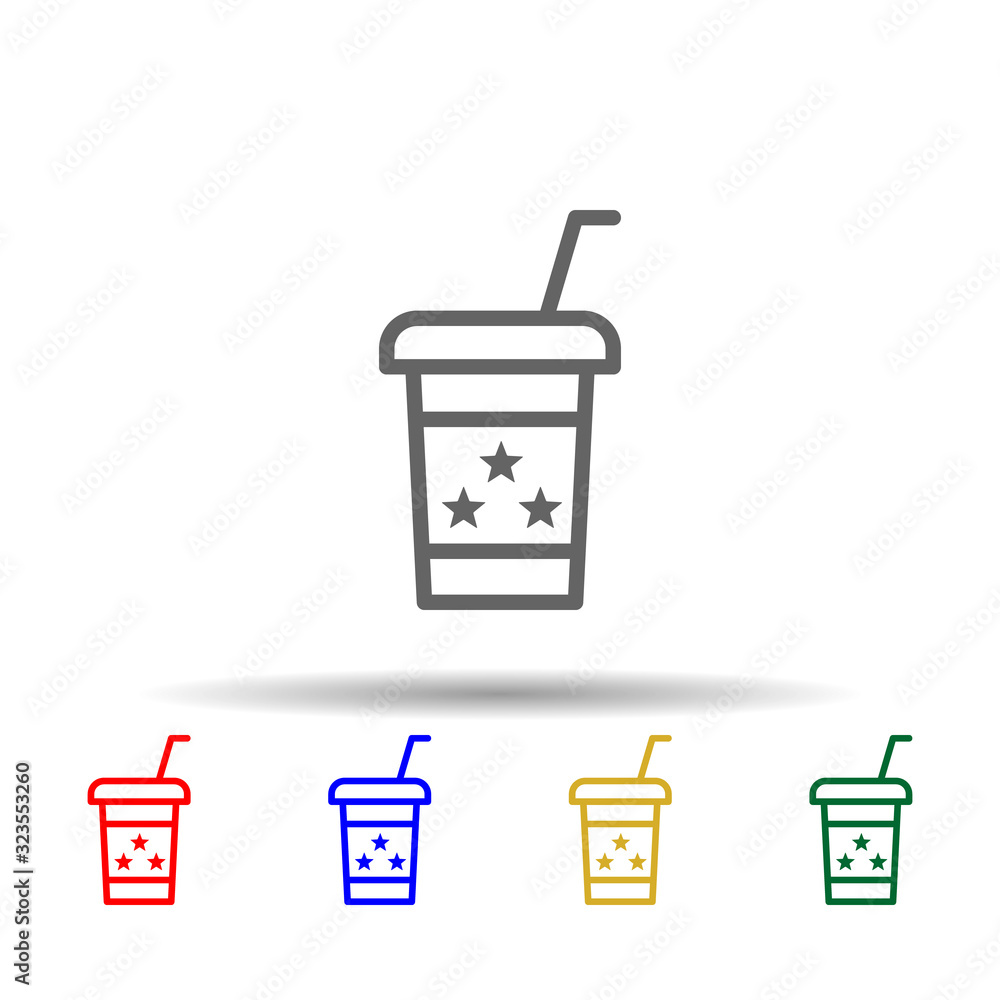 Poster coffee, usa multi color style icon. simple thin line, outline vector of 4th of july icons for ui and