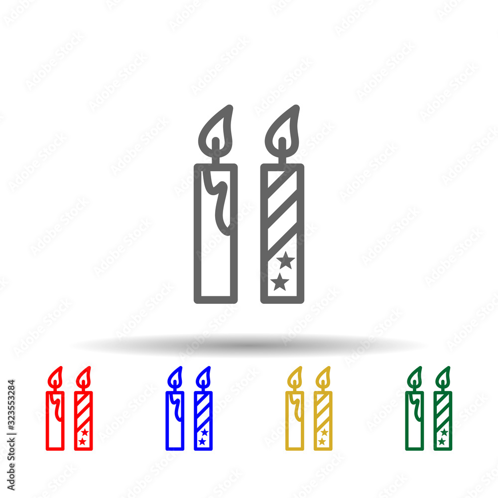 Poster candles, usa multi color style icon. simple thin line, outline vector of 4th of july icons for ui an