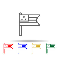 Banner, usa multi color style icon. Simple thin line, outline vector of 4th of july icons for ui and ux, website or mobile application