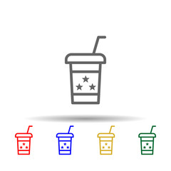 Coffee, usa multi color style icon. Simple thin line, outline vector of 4th of july icons for ui and ux, website or mobile application