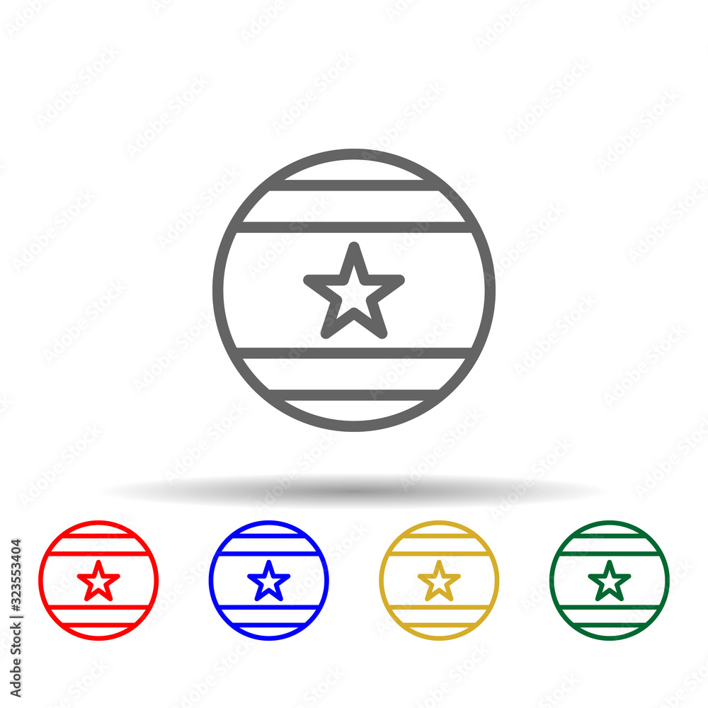 Poster ball, usa multi color style icon. simple thin line, outline vector of 4th of july icons for ui and u