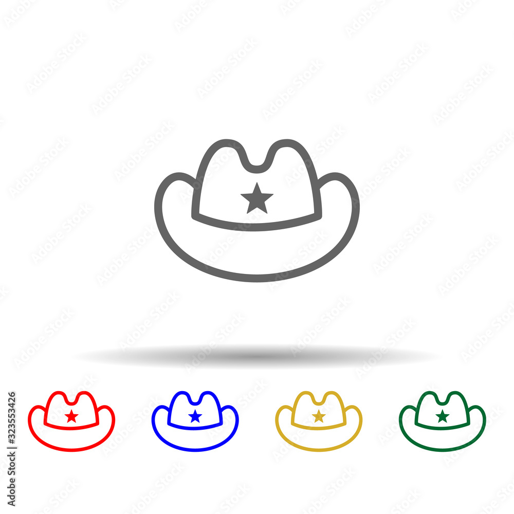 Poster cowboy, usa multi color style icon. simple thin line, outline vector of 4th of july icons for ui and