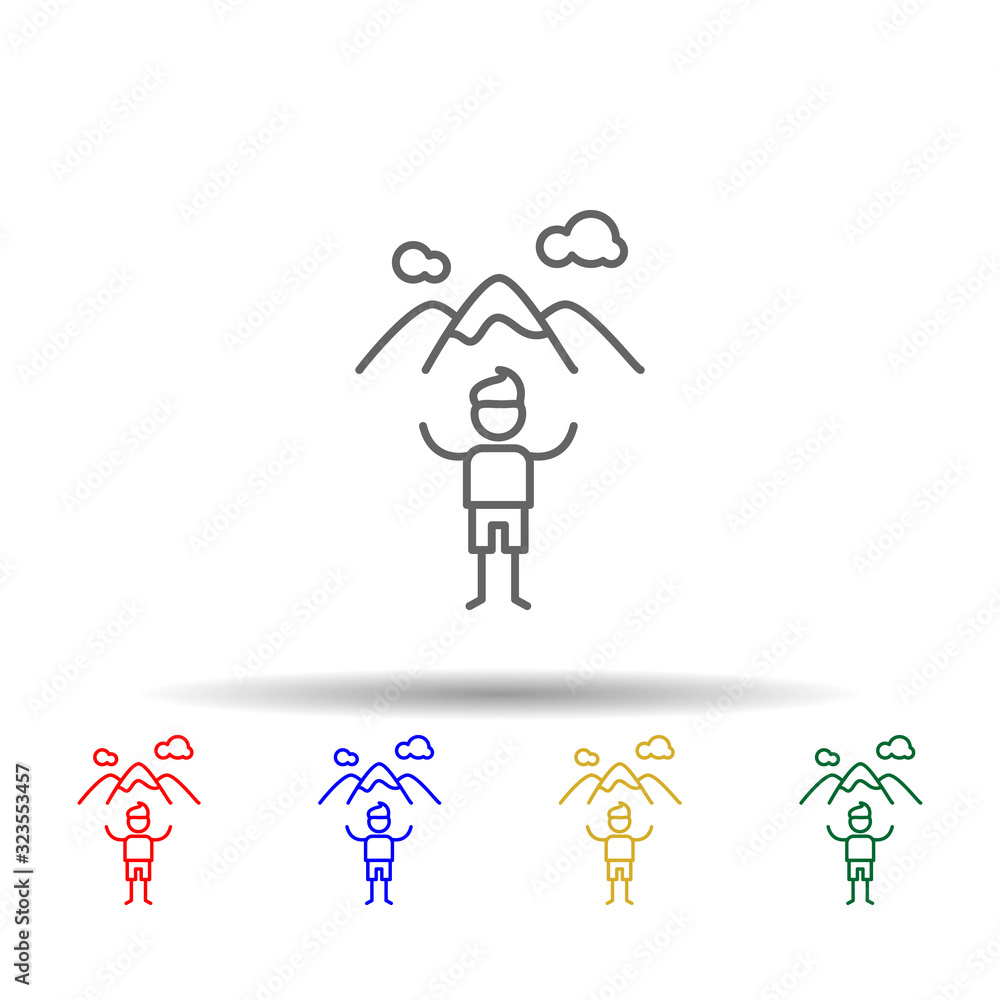 Poster peak, adventure multi color style icon. simple thin line, outline vector of adventure icons for ui a