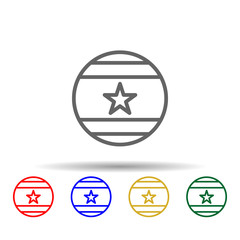 Ball, usa multi color style icon. Simple thin line, outline vector of 4th of july icons for ui and ux, website or mobile application