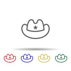 Cowboy, usa multi color style icon. Simple thin line, outline vector of 4th of july icons for ui and ux, website or mobile application