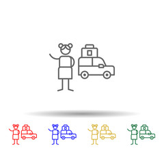Road trip, adventure multi color style icon. Simple thin line, outline vector of Adventure icons for ui and ux, website or mobile application