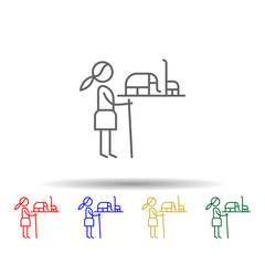 Safari, elephant, adventurer multi color style icon. Simple thin line, outline vector of Adventure icons for ui and ux, website or mobile application