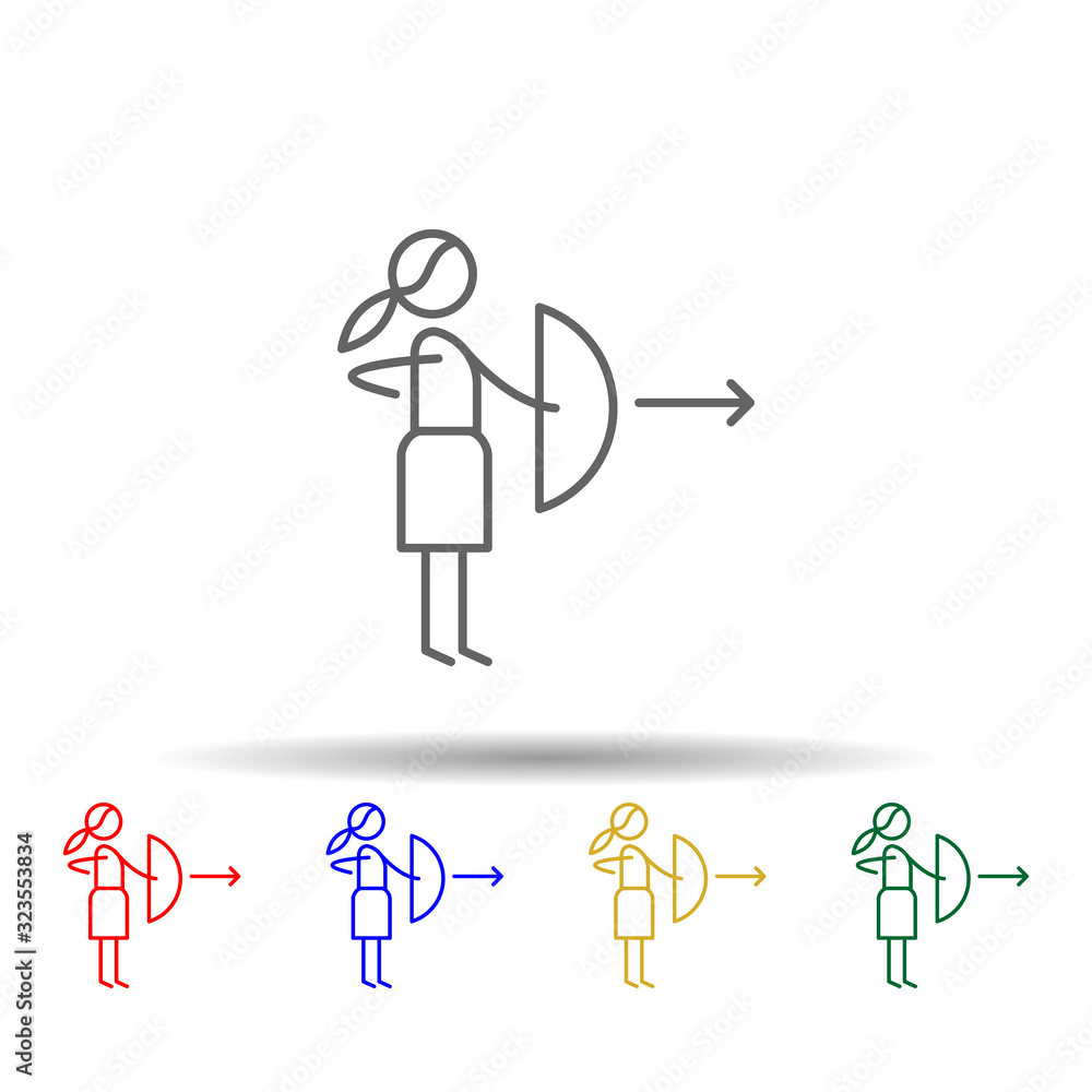 Poster archery, adventure multi color style icon. simple thin line, outline vector of adventure icons for u