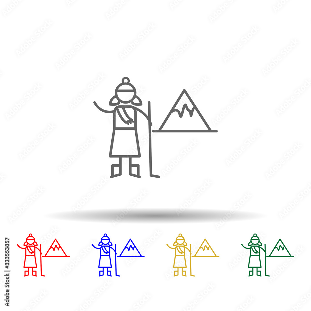 Poster glacier, adventure multi color style icon. simple thin line, outline vector of adventure icons for u