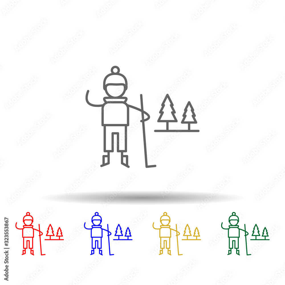 Aufkleber snow, skiing, adventure multi color style icon. simple thin line, outline vector of adventure icons 