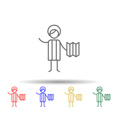 Explorer, adventure multi color style icon. Simple thin line, outline vector of Adventure icons for ui and ux, website or mobile application