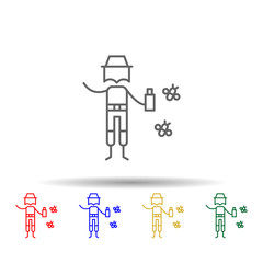 Bug repellent, adventure multi color style icon. Simple thin line, outline vector of Adventure icons for ui and ux, website or mobile application