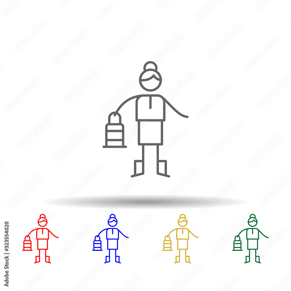 Aufkleber lantern, adventure multi color style icon. simple thin line, outline vector of adventure icons for u