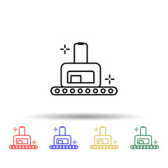 Conveyor belt, airport multi color style icon. Simple thin line, outline vector of Airport icons for ui and ux, website or mobile application