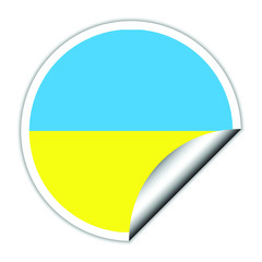 Ukraine  flag . sticher round  flag of Ukraine  - vector 