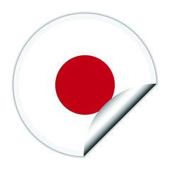 Japan  flag . sticher round  flag of Japan  - vector 