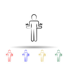 Pyrokinesis multi color style icon. Simple thin line, outline vector of mad science icons for ui and ux, website or mobile application