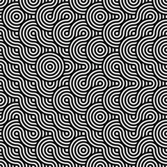 Fototapeta premium Black and white geometric impossible pattern background. Abstract line art. Vector for greeting cards, cover, flyer, wallpaper, fabric print, design creative object. Ornament design, repeating tiles