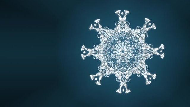 Abstract visualisaton of seamless water splash in repetative motion over blue background.