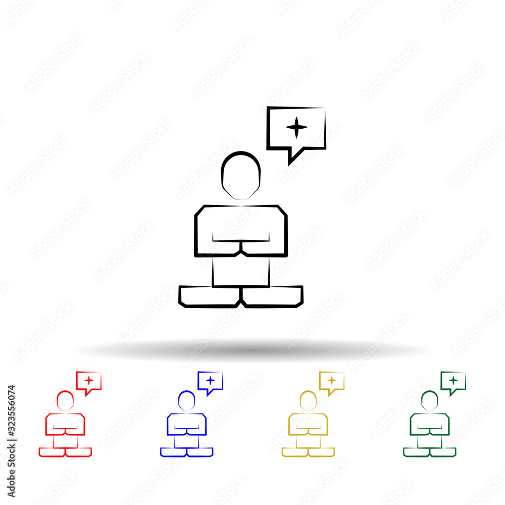 Poster transcendence multi color style icon. simple thin line, outline vector of mad science icons for ui a