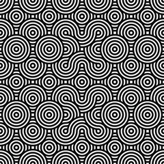 Fototapeta premium Black and white geometric impossible pattern background. Abstract line art. Vector for greeting cards, cover, flyer, wallpaper, fabric print, design creative object. Ornament design, repeating tiles