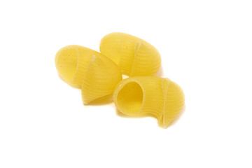 Pipe pasta isolated on a white background.