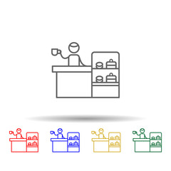 Coffee shop, restaurant multi color style icon. Simple thin line, outline vector of Restaurant icons for ui and ux, website or mobile application